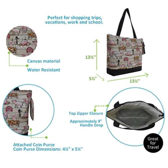 NGIL Country Farm Truck Canvas Tote Bag - Picture 6 of 6